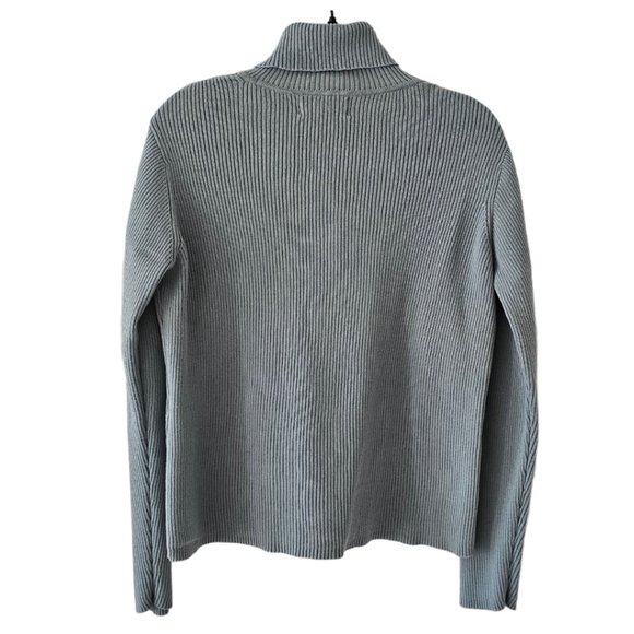 Petite Sophisticate LS Ribbed Turtleneck Top | Like New | MP | Dusty Blue - Picture 4 of 12